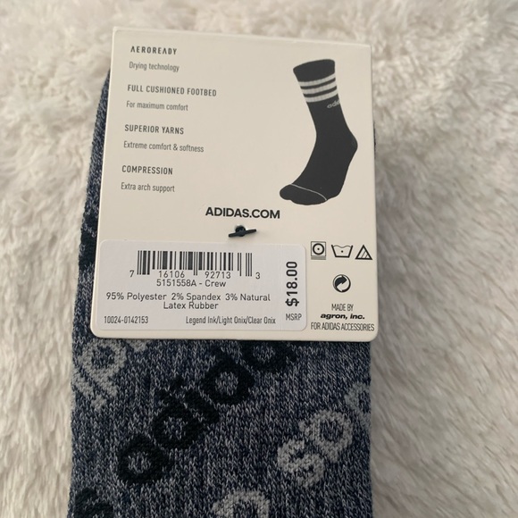 Adidas 3-pack Linear Repeat Crew Socks - Picture 2 of 3